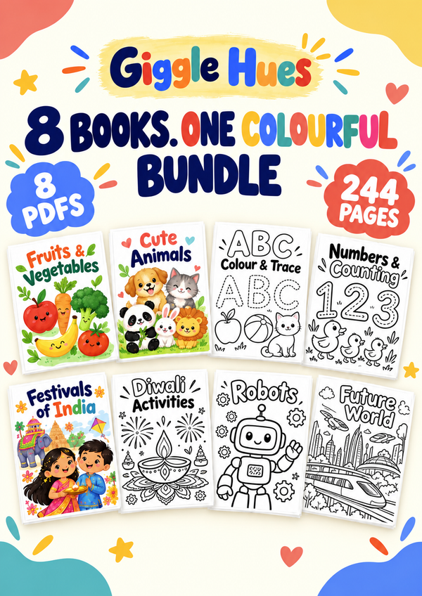 8-Book Colouring & Activity Combo | Printable PDFs